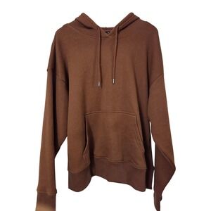 Womens Brown Hoodie Pullover Sweatshirt Drawstring Casual Comfy Loungewear